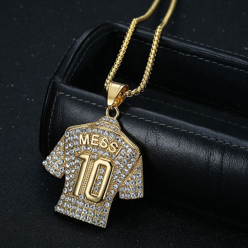 Hop Ear Accessories Titanium Steel Gold-plated Diamond Football Pendants