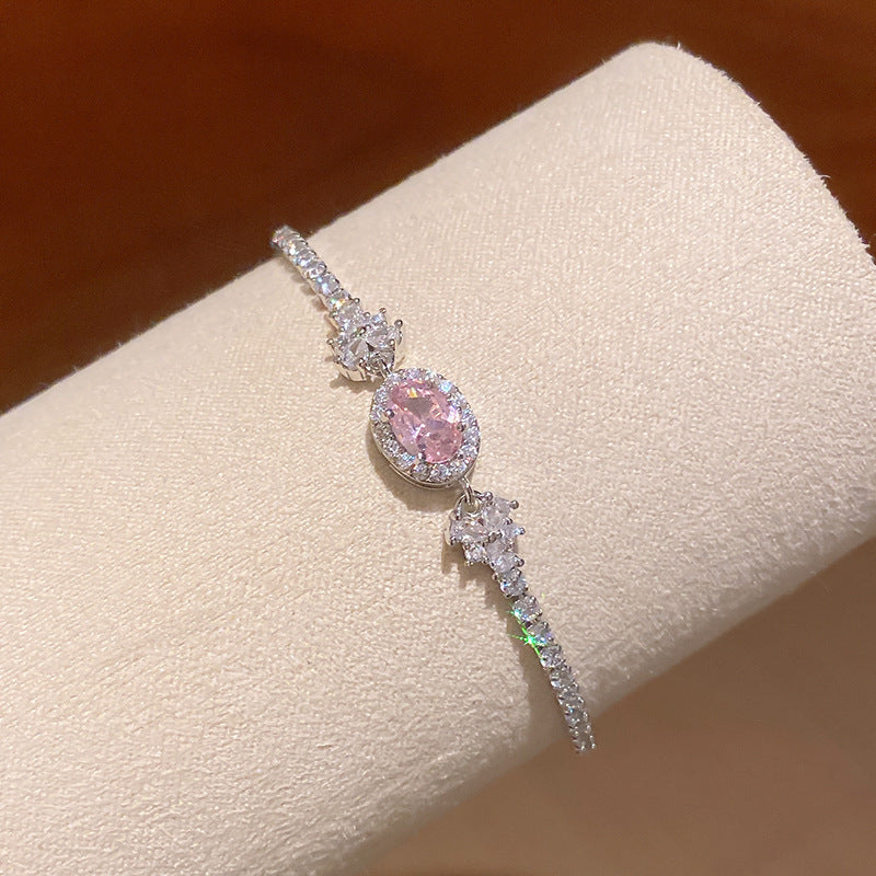 Women's Zircon Oval Korean Style Sweet Light Luxury Bracelet