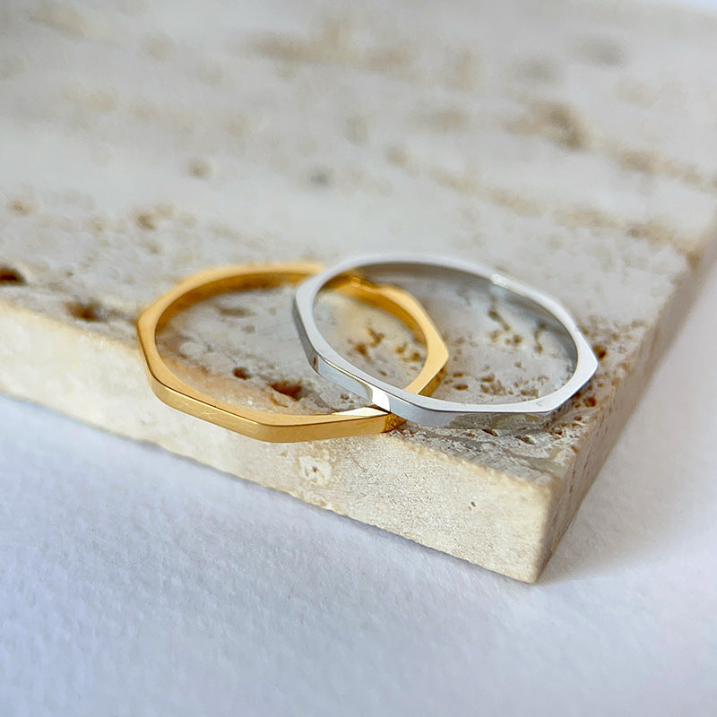 Flash Fine Circle Female Titanium Steel Ring