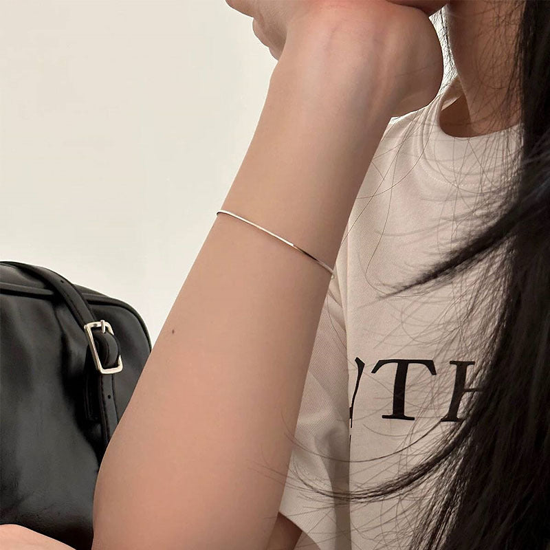Sier Snake Bones Chain Very Fine Cold Style Minimalist Bracelet