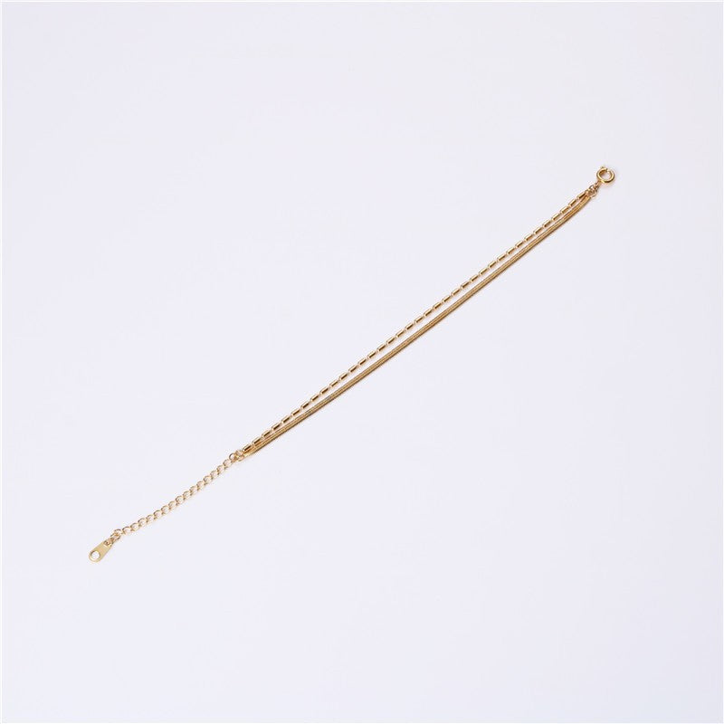 Women's Style Simple Personalized Titanium Steel Gold Plated Design Cold Mori Bracelet