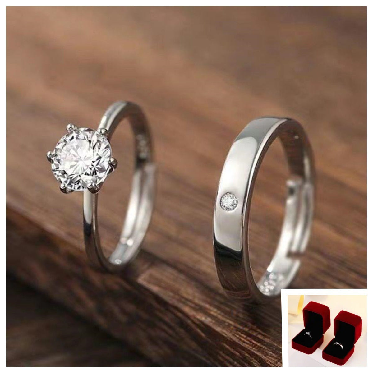 Couple Wedding Simulation Diamond Open Mouth Proposal Fake Female Male Ring