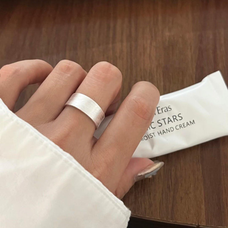 Women's Niche Personality Korean Style Fashion Geometry Pattern Argent Ring