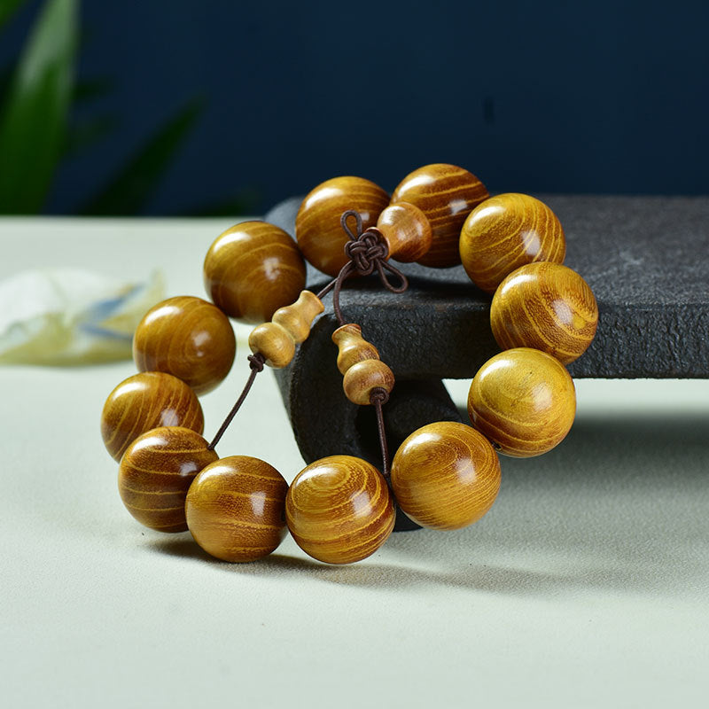 Women's & Men's Natural Gold Sandalwood Beads Fashion Collectible Artsy Bracelet