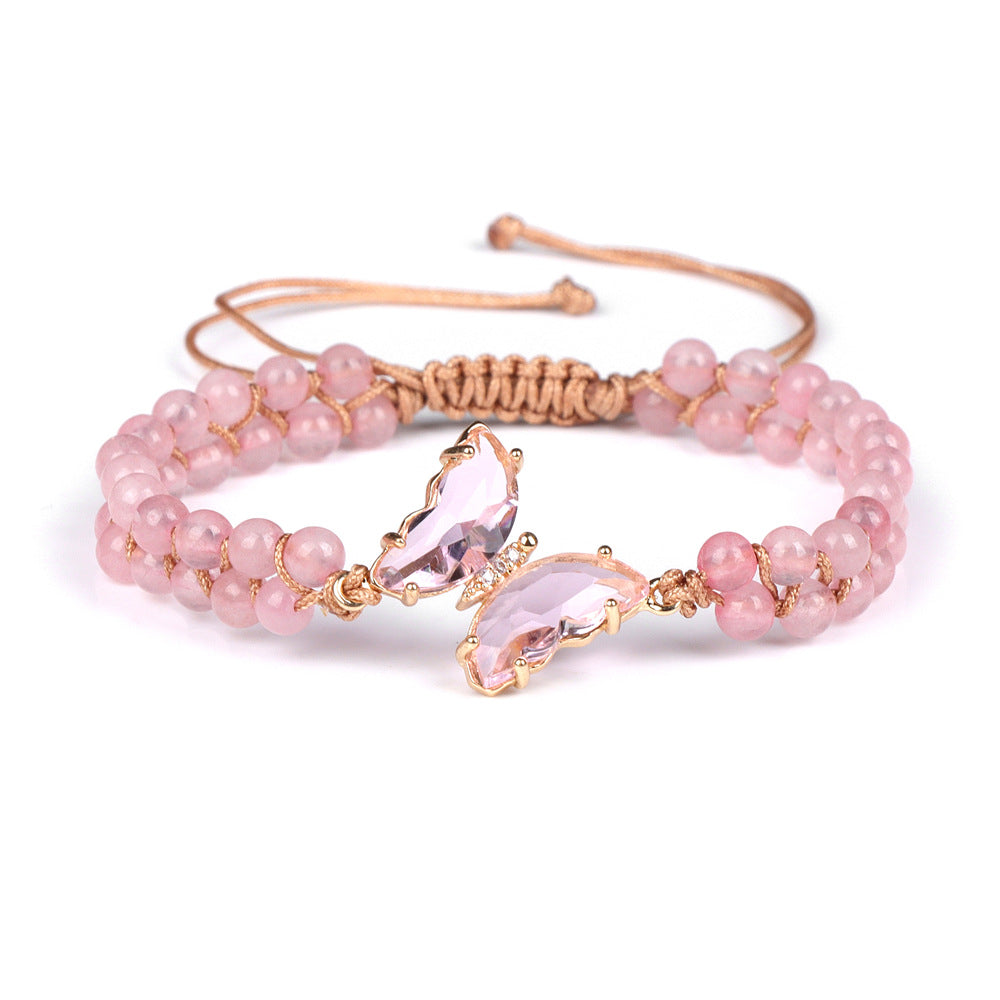 Butterfly Accessories Artificial Crystal Beads Weaving Bracelets