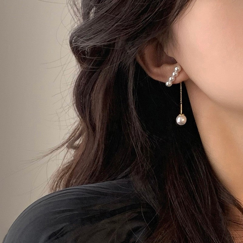 Women's Design Pearl With Thin Face Simple Ear Line