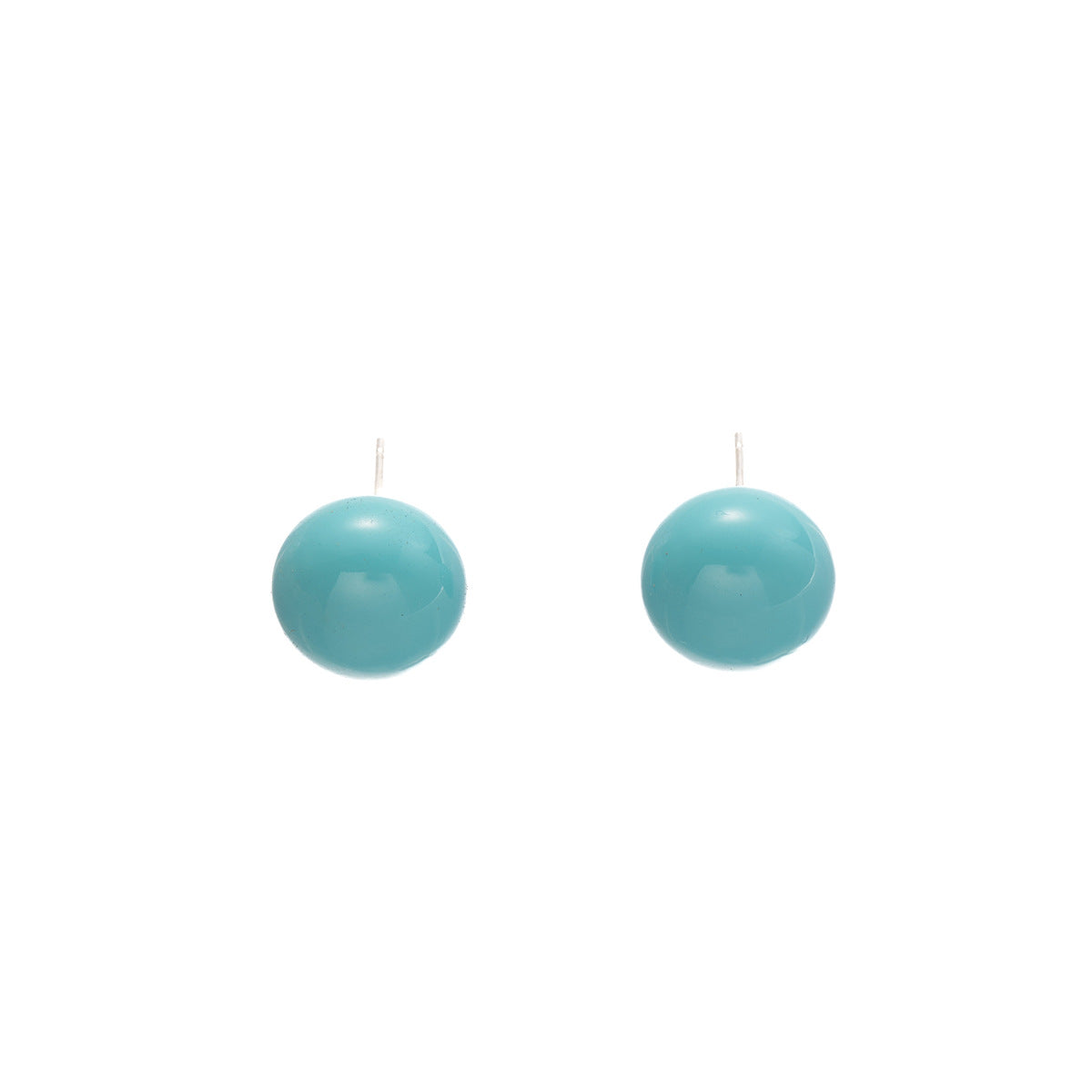 Sier Needle Dopamine Color Candy Ball Ear Female Fashionable Stud Earrings