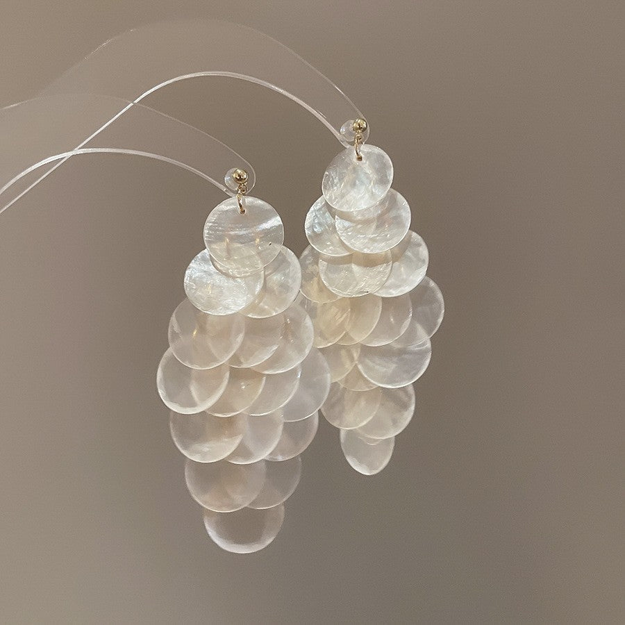 Needle Raffia Fabric White Flower Light Luxury Rings