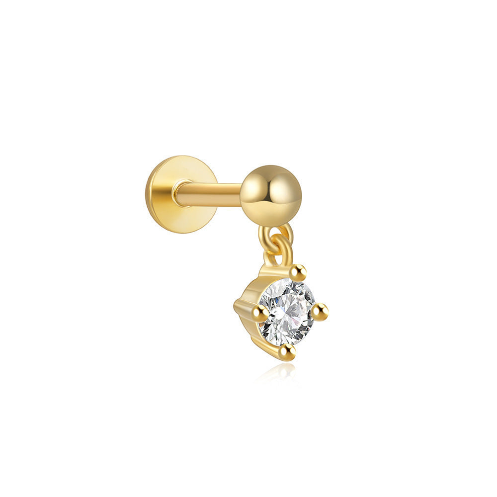 Women's Stars Fashion Flat Head Piercing Thread Ear Earrings
