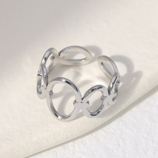 Steel Female Opening Adjustable Geometric Simple Rings