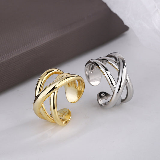 Line Woven Cord For Braiding Simple Fashion Geometric Design Sense Rings