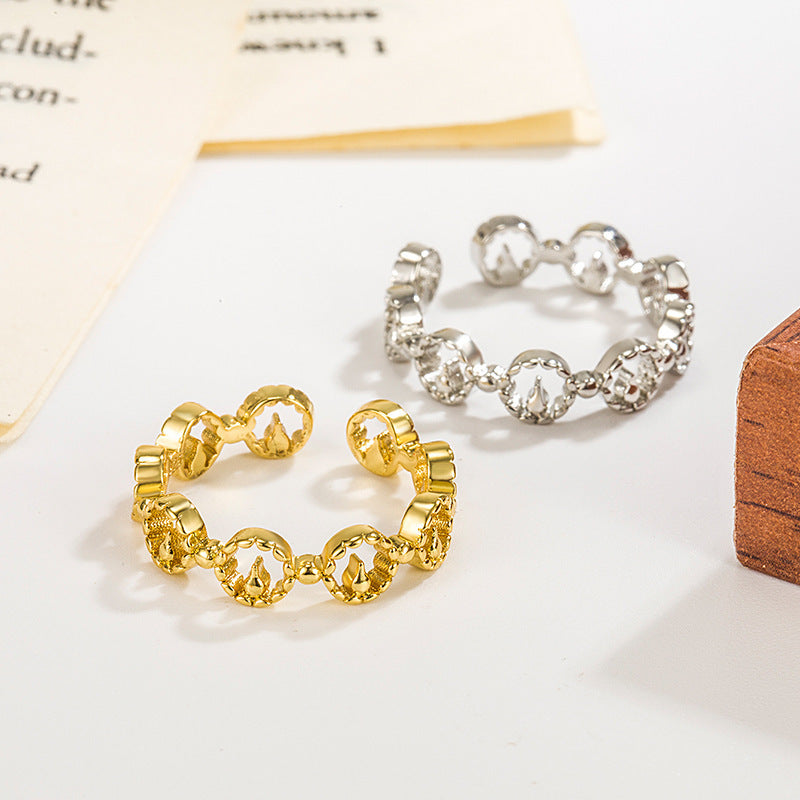 Light Luxury High Sense Niche Hollow Out Index Finger Fashion Ring