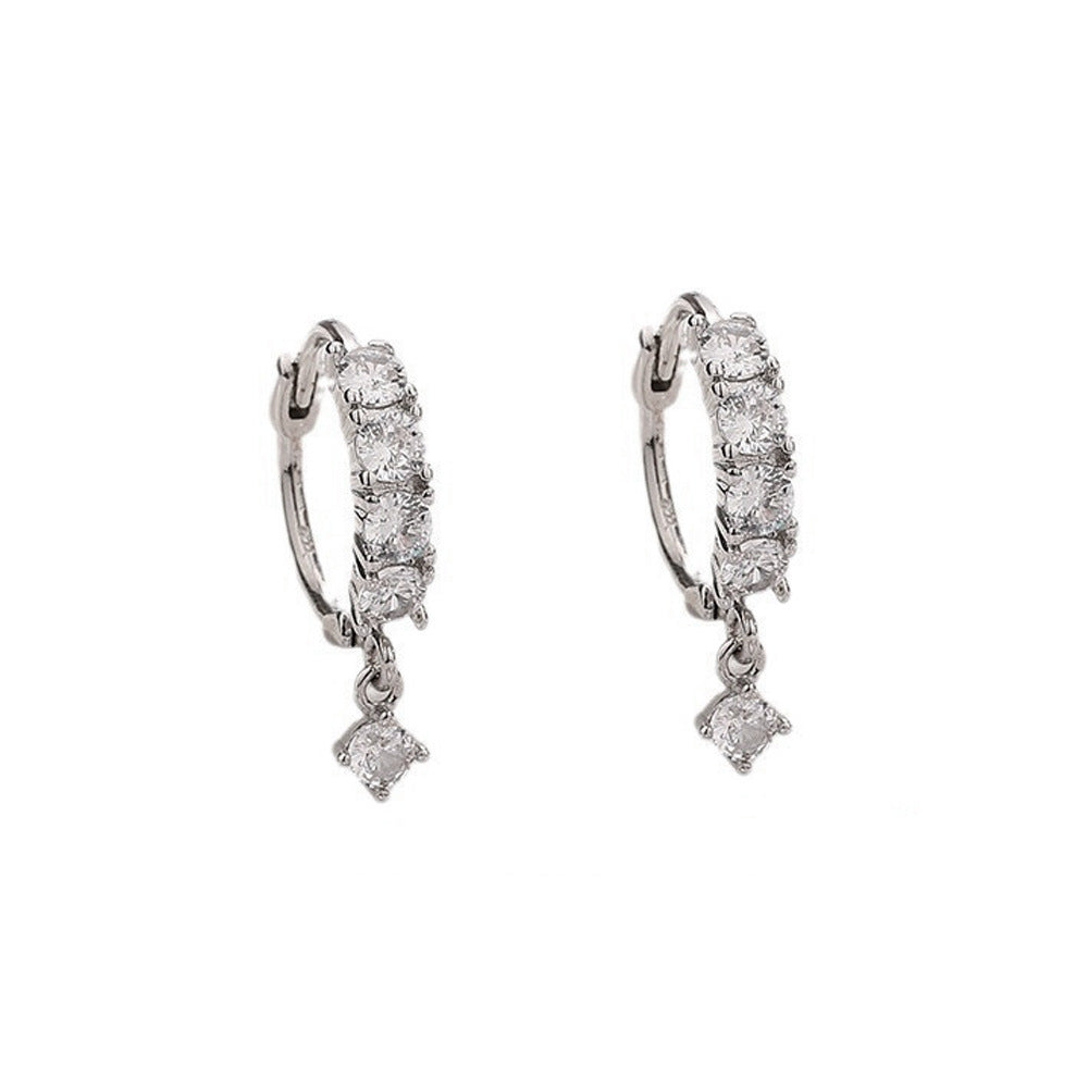Fine Clip Full Diamond Gang Drill Small Circle Ear Buckle