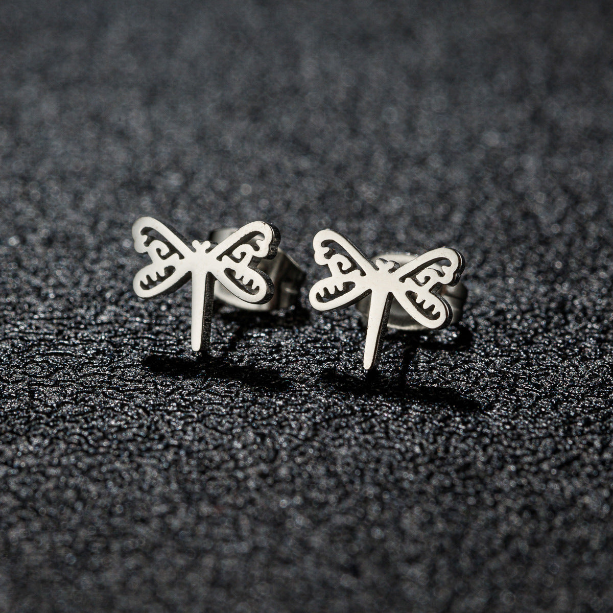 Women's Fashion Stainless Steel Personality Simple Style Bowknot Stud Earrings