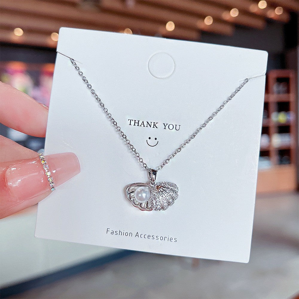 Women's Zircon Petal Summer High Sense Niche Design Clavicle Necklace