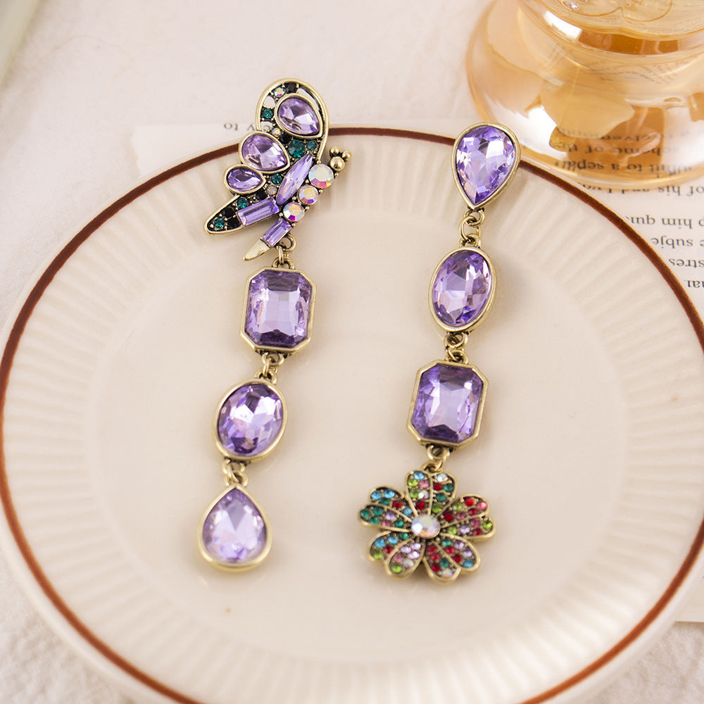 Elegant Zircon Butterfly Tassel Gentle Stylish Personality Stud Earrings