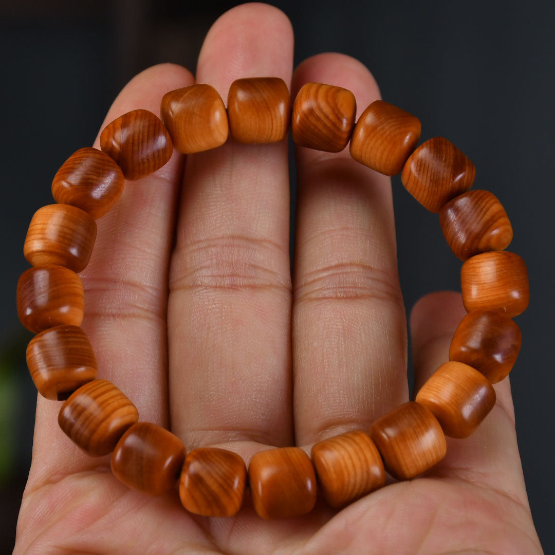 Women's & Men's Arborvitae Lightning Transparent Buddha Beads Live Studio Drainage Temple Bracelet