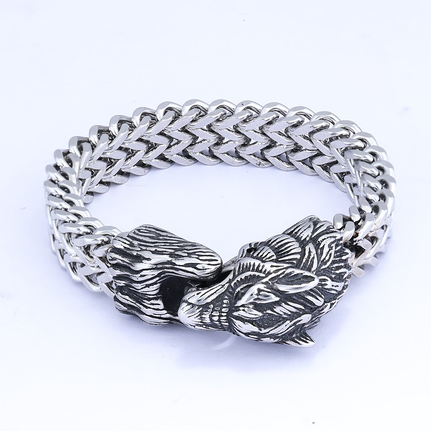 Steel Animal Series Wolf Head Shape Bracelets