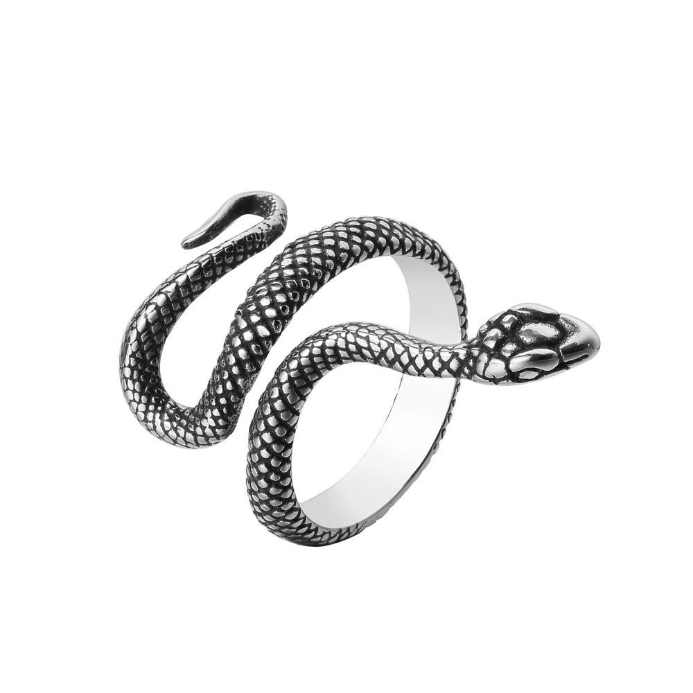 Comfortable Personality Retro Snake Titanium Steel Rings