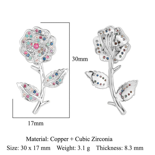 Rose Copper Zircon Crown Love Eyes Pendants