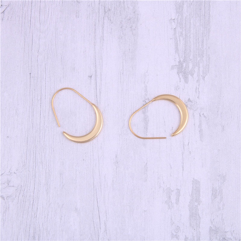 Oval Art Modeling Large Circle Eardrop Stud Earrings