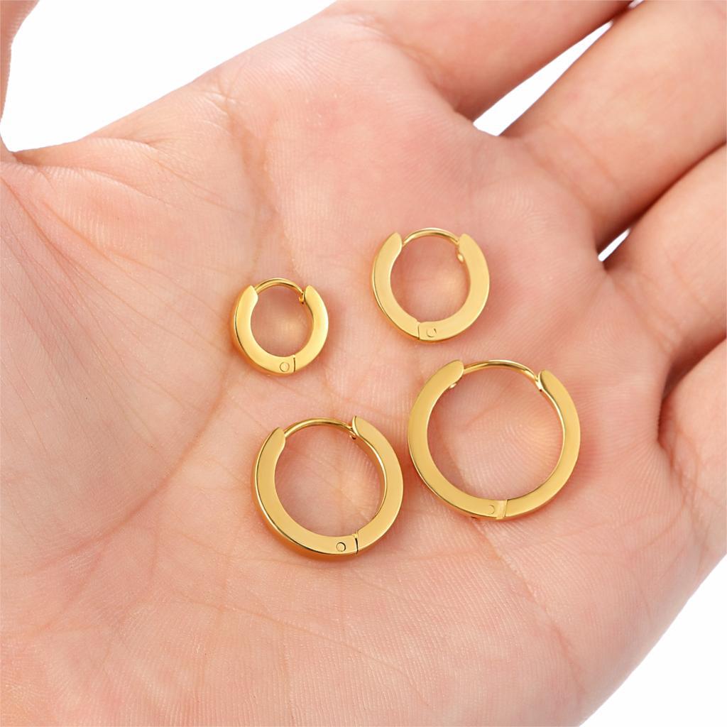 Men's Hop Narrow Curved Surface Earclip Titanium Steel Ear Buckle