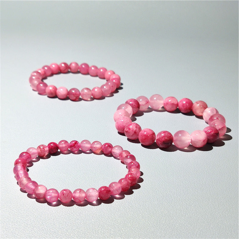 Little Female Persian Jade Round Beads Finger Twist Bracelet