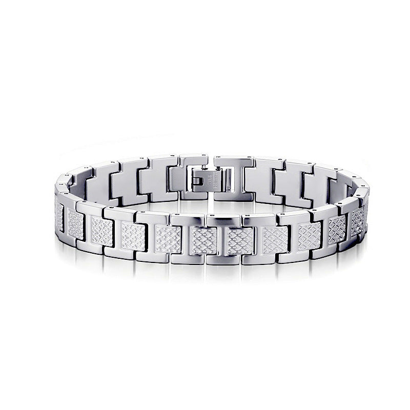 Women's & Men's Adjustable Titanium Steel Curved Can Carve Writing Stainless Gold Bracelet