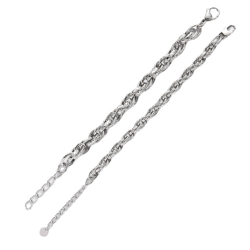 Women's & Men's Twist Titanium Steel Simple Buckle Fashion Hand-woven Bracelets