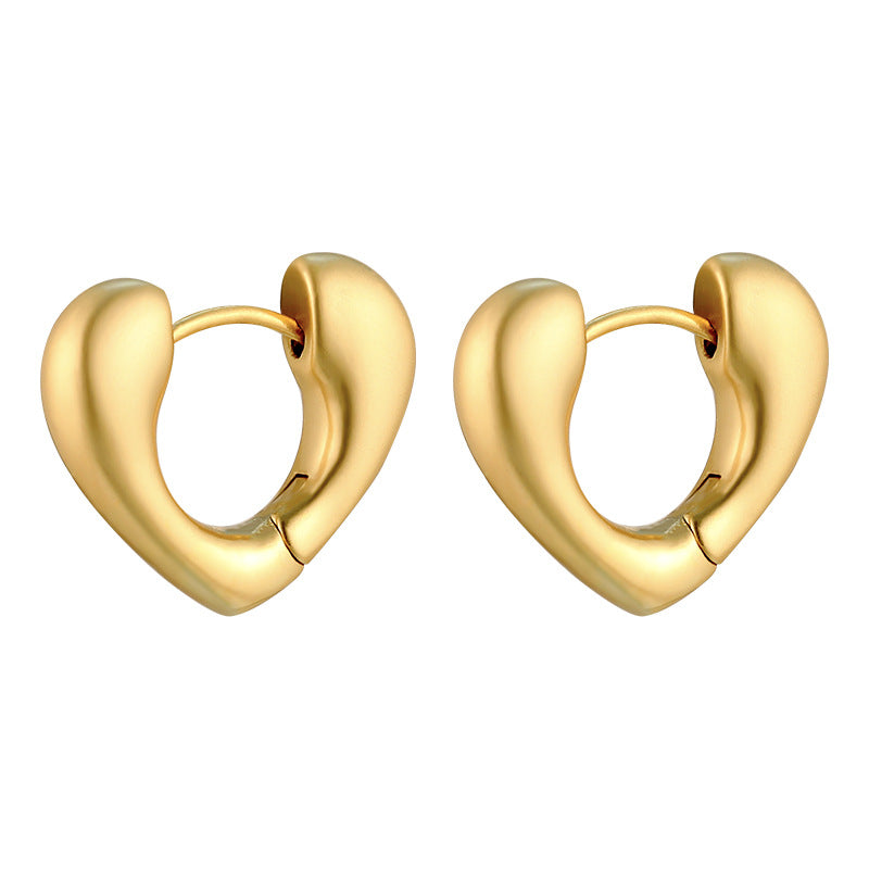 Women's Heart Exquisite Fashion Sier Needle Ear Clip Unique Beautiful Earrings