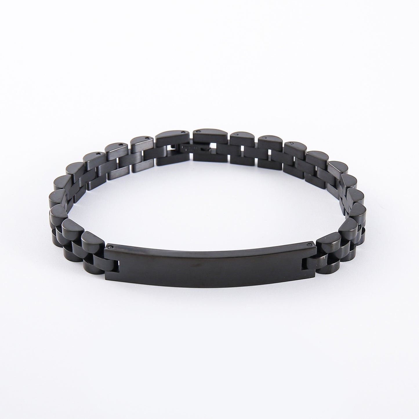 Women's & Men's Adjustable Titanium Steel Curved Can Carve Writing Stainless Gold Bracelet