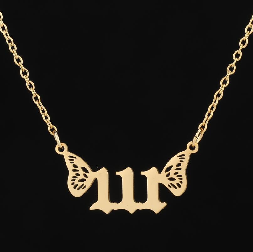 Stainless Steel Gold Plated Angel Digital Necklaces