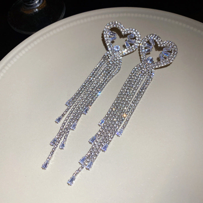 Women's Sier Diamond Tassel Light Luxury High-grade Simple Rings
