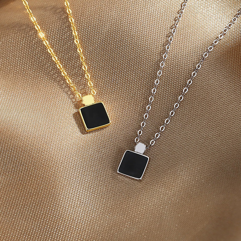 Women's Black Square For Light Luxury Temperament Niche Design Necklace
