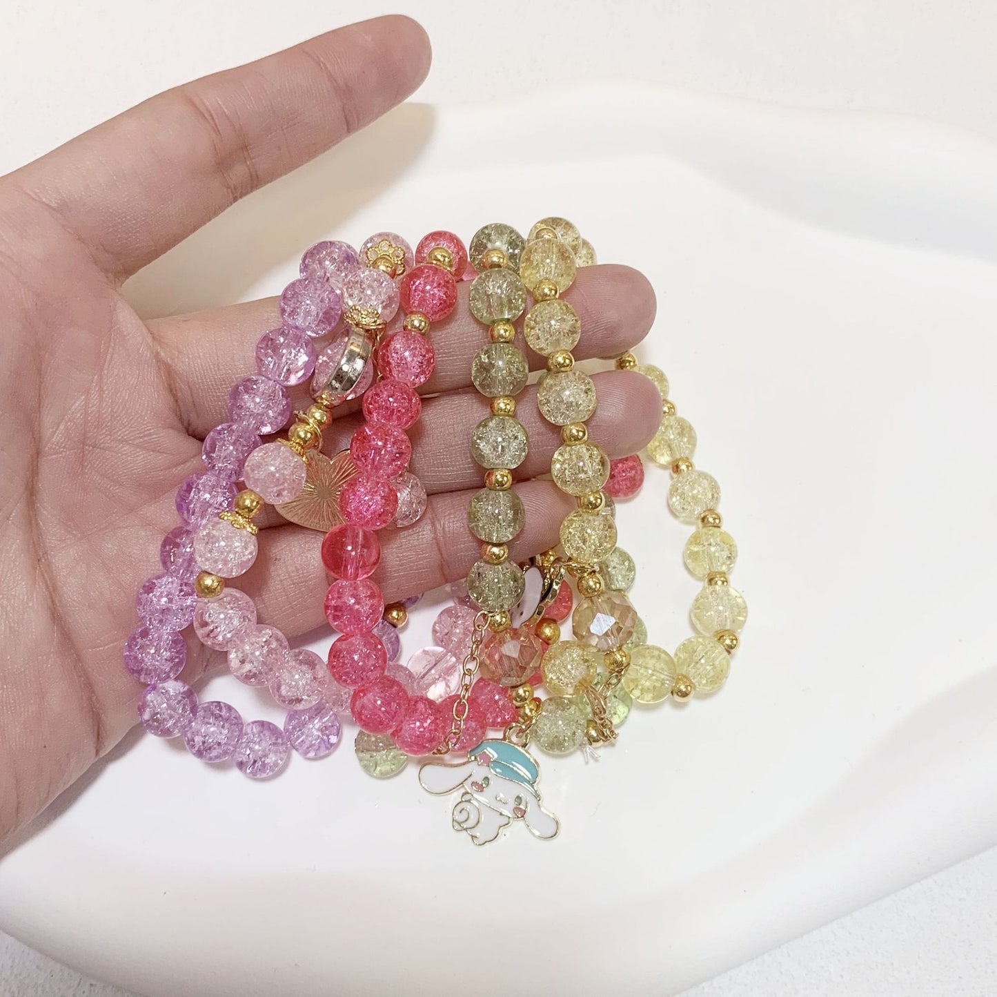 Popular Hot Flower Crystal String Beads Bracelets