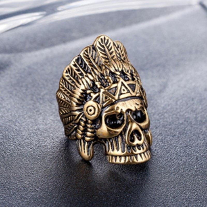 Indian Skull Punk Crowe Trendy Male Rings