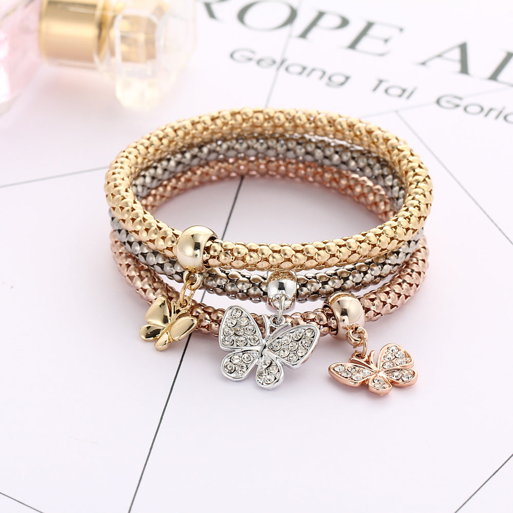 Women's Suit Stretch Popcorn Corn Chain Diamond Bracelets