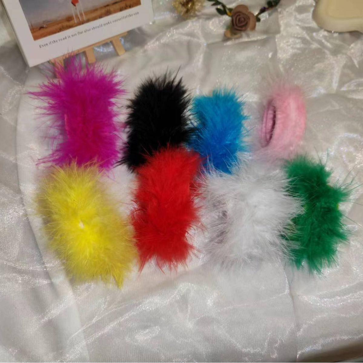 Color Turkey Feather Pop Fur Headdress Gift Bracelets