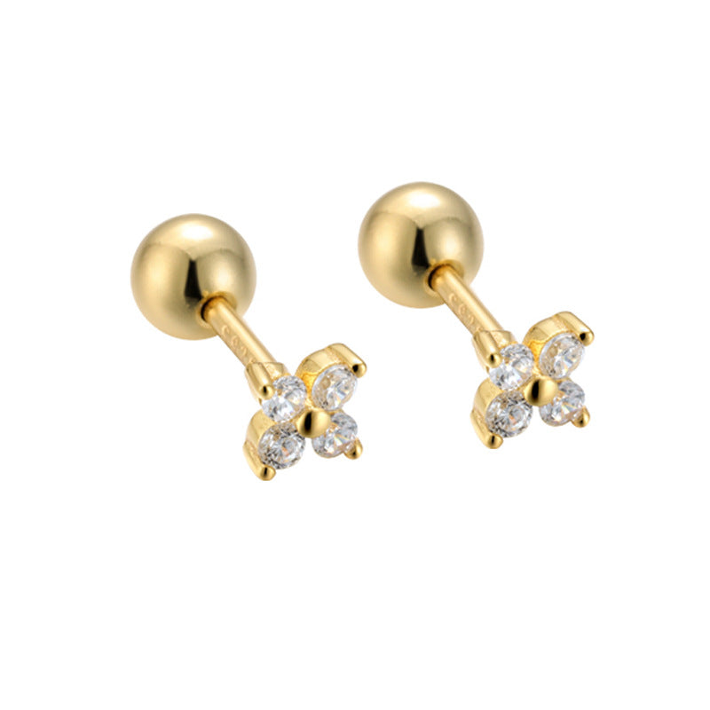 Women's Needle Earplugs Ear Elegant Gold-plated Light Earrings