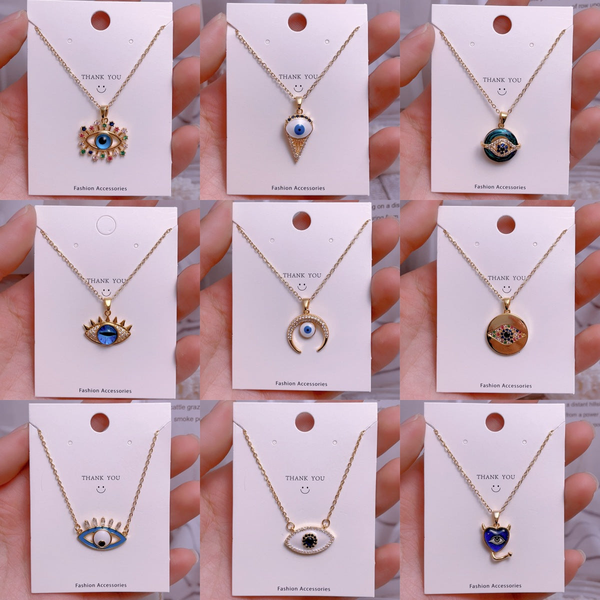 Eye Female Fashion Personality Titanium Steel Clavicle Necklaces