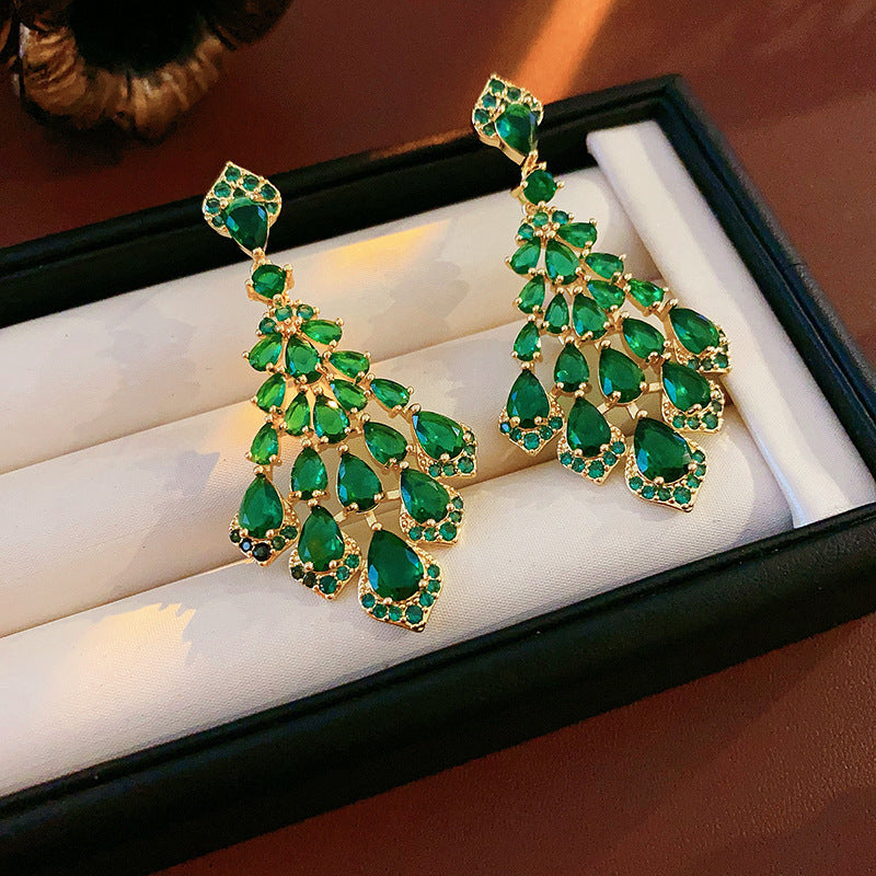 Women's Zircon Flower Light Luxury High-grade Temperament Fashion Earrings