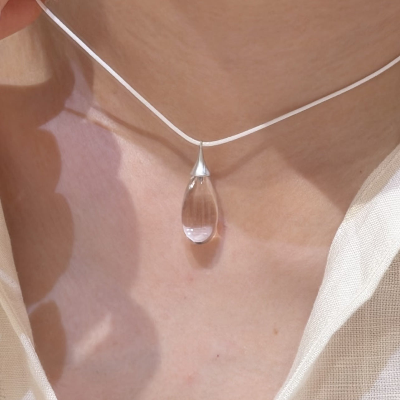 Drop Natural White Crystal Female Summer Necklaces