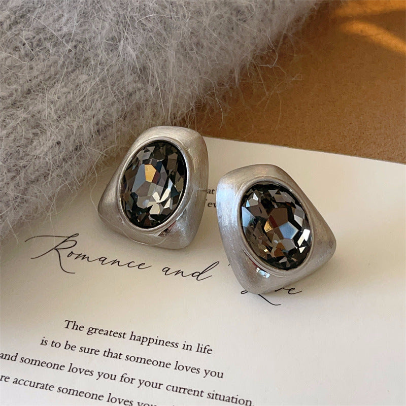 Design Irregular Brushed Cut Zircon Old Money Style Refined Grace Rings
