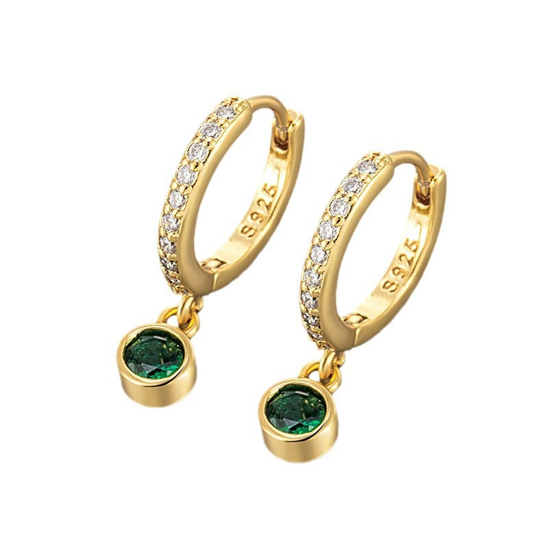 Pattern Round Zircon Simple Elegant Trendy Ear Buckle