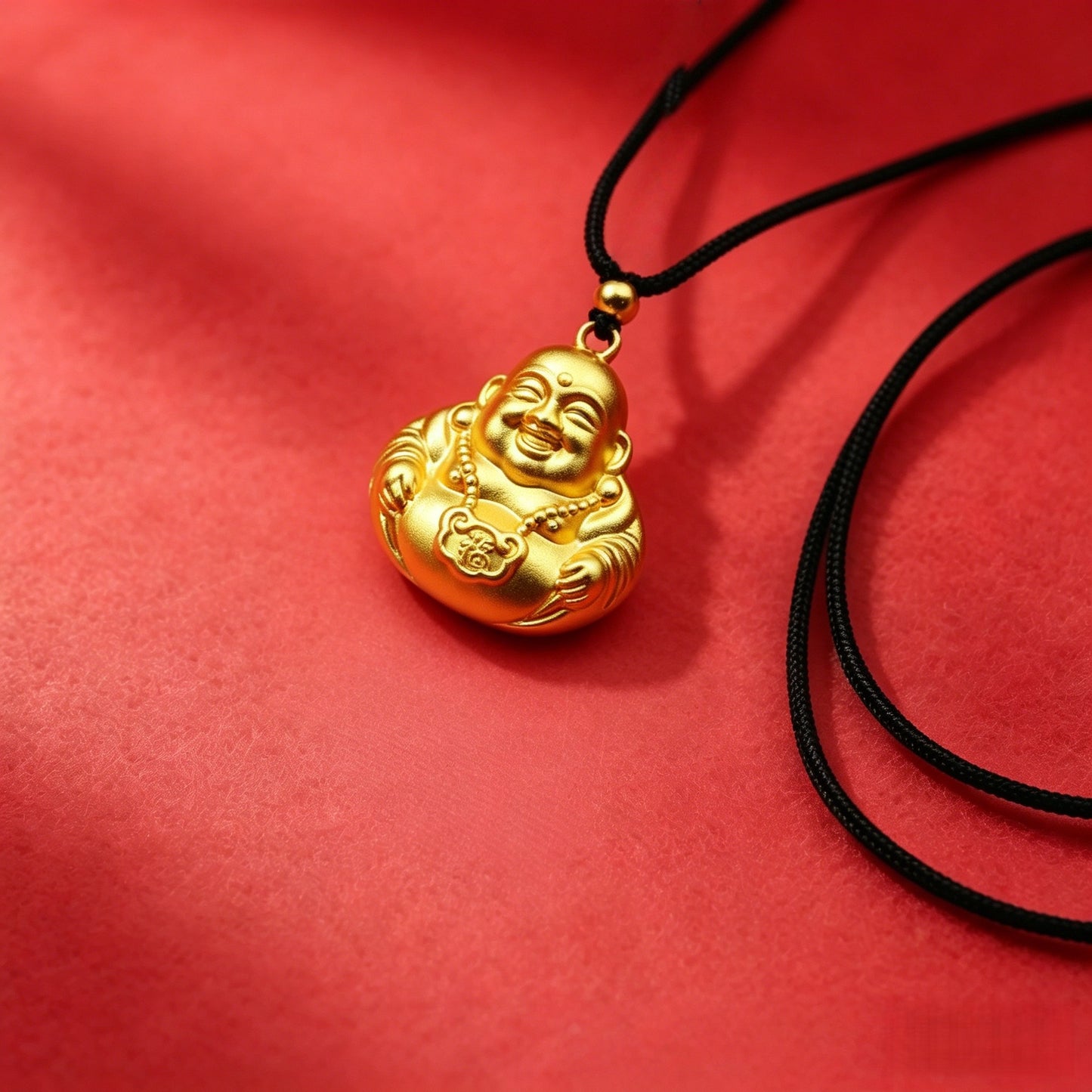 Longevity Lock Safety Hollow Bell Braid Rope Fu Female Golden Necklace