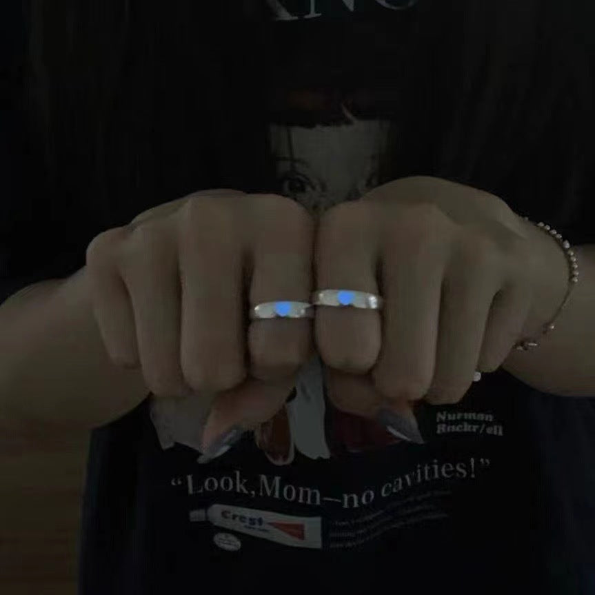 Love Luminous Adjustable Mouth One Pair Rings