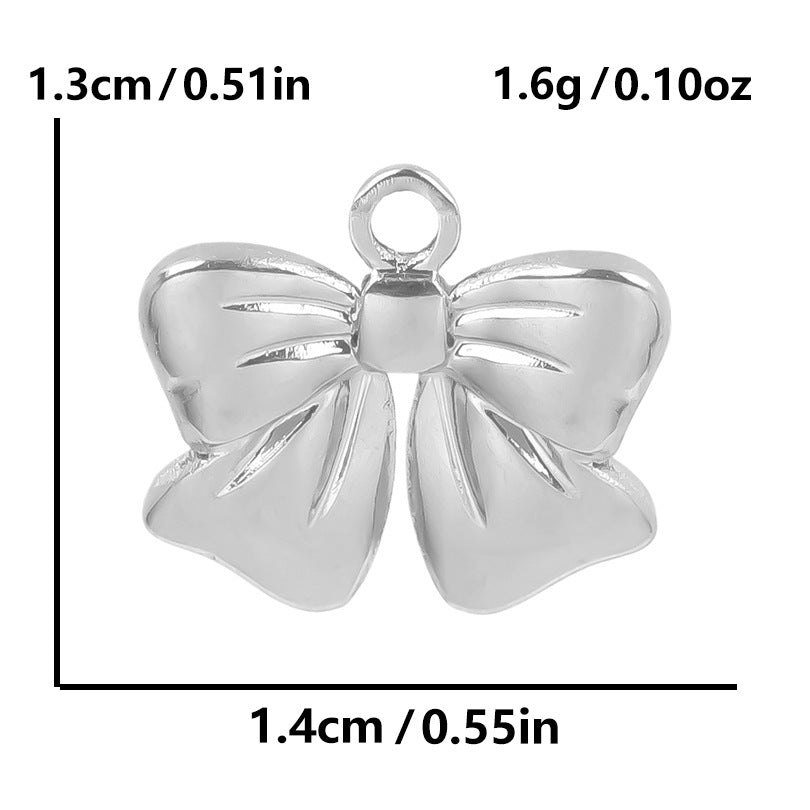 Stainless Steel Golden Bow Fashion Ornaments Pendants