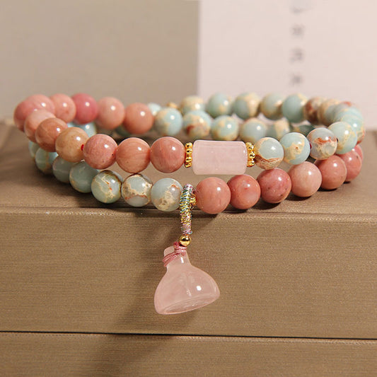 Style Stone Female Light Luxury Minority Exquisite High Sense Lotus Bracelet