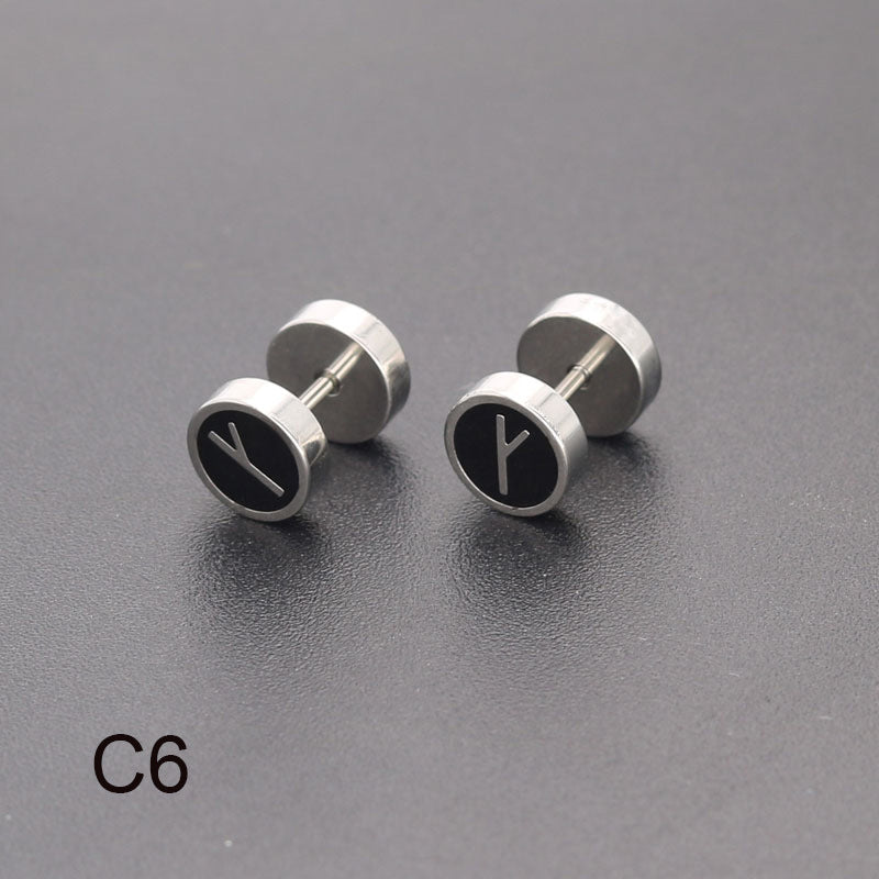 Bilateral Epoxy Titanium Steel Ear Drip Bone Fake Extender Earrings