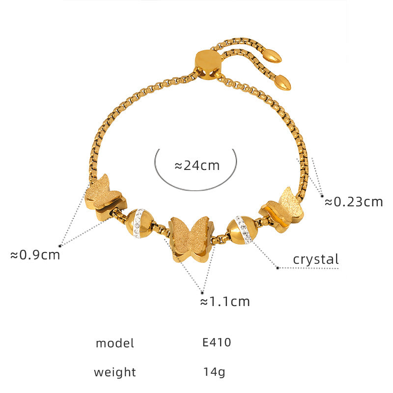 Steel Gold-plated Diamond Beaded Affordable Luxury Bracelets